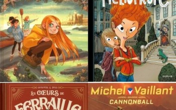 Dupuis : Les coeurs de Ferraille T1, Heliotrope T1, Les soeurs Gremillet T3, Michel Vaillant T11